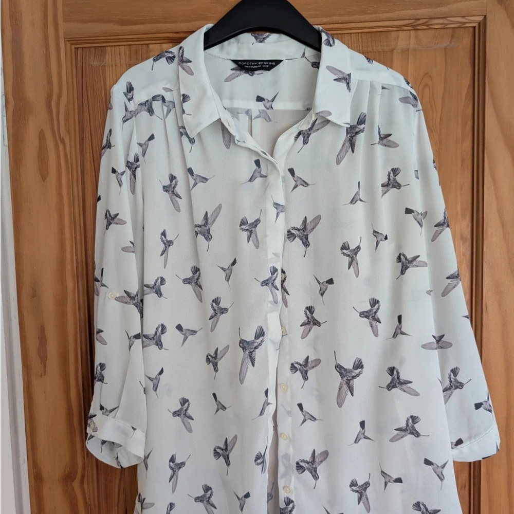 Dorothy Perkins Cream Shirt with Bird Design